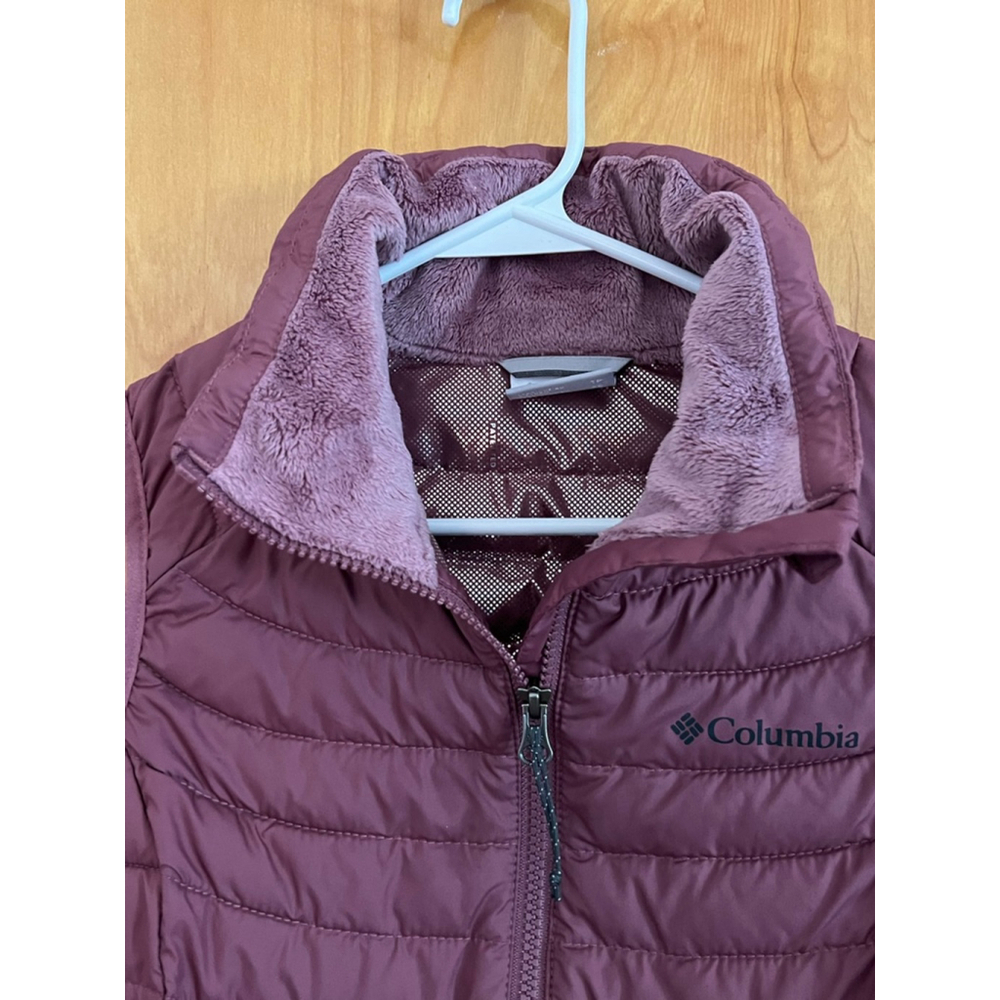 Columbia Maroon Purple Puffer Vest with Pockets Womens Size XS EUC - Picture 4 of 9